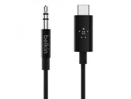 Belkin kábel RockStar 3.5mm Audio Cable with USB-C Connector 1.8m - Black F7U079bt06-BLK