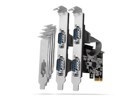 AXAGON PCEA-S4N, PCIe řadič - 4x sériový port (RS232) 250 kbps, vč. LP Axagon