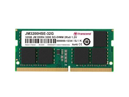 SODIMM DDR4 32GB 3200MHz TRANSCEND 2Rx8 2Gx8 CL22 1.2V JM3200HSE-32G Transcend