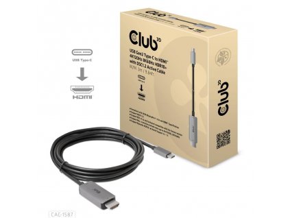 Club3D kábel USB-C na HDMI, 4K120Hz 8K60Hz HDR10 s DSC1.2, M/M, 3m CAC-1587 Club 3D