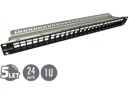Solarix Modulárny nemontovaný patch panel 24 portov 1U SX24M-0-STP-BK-UNI-N 24000100