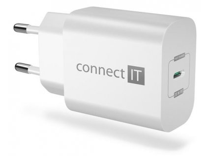 CONNECT IT Voyager2 nabíjecí adaptér 1×USB-C, 25W PD, BÍLÝ CWC-2070-WH Connect IT