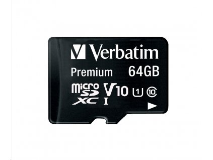 Karta VERBATIM MicroSDXC 64GB Premium, U1 + adaptér 44084 Verbatim
