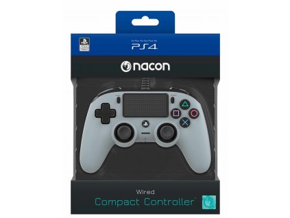 Nacon Wired Compact Controller - ovladač pro PlayStation 4 - šedý PS4OFCPADGREY