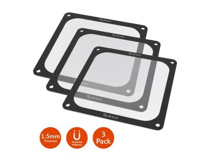 AKASA prachový filtr Silná magnetická nylonová síťovina, 140mm, 3-pack GRM14-M01-BKT3 Akasa