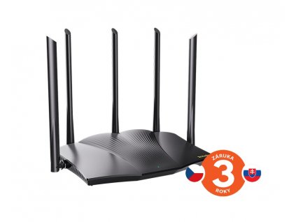 Tenda TX12 Pro AX3000 WiFi6 Router, 1x GWAN, 3x GLAN, IPv6, 5x 6dBi, WPA3, Mesh, CZ app