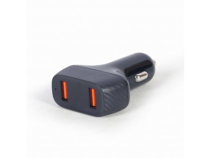 GEMBIRD Nabíječka do auta, 2x USB, rychlo-nabíječka, QC3.0, 36 W, černá TA-U2QC3-CAR-01 Gembird