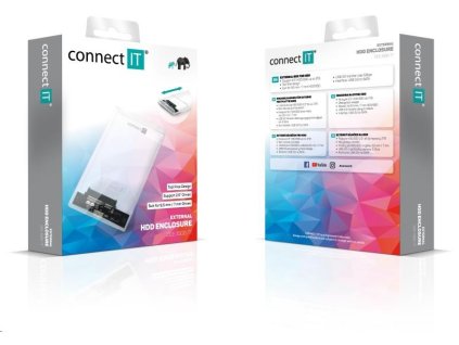Externý box CONNECT IT pre HDD 2,5" SATA, USB 3.0, ToolFree, transparentné CEE-1300-TT Connect IT