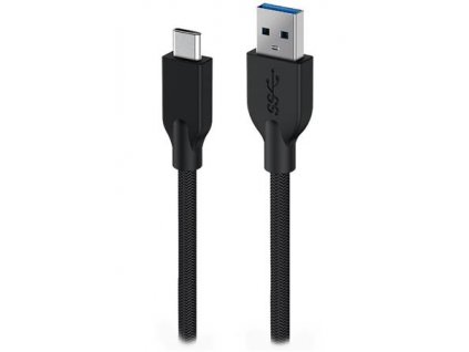 Genius ACC-A2CC-3A, Kabel, USB A / USB-C, USB 3.0, 3A, QC 3.0, opletený, 1m, černý 32590007400
