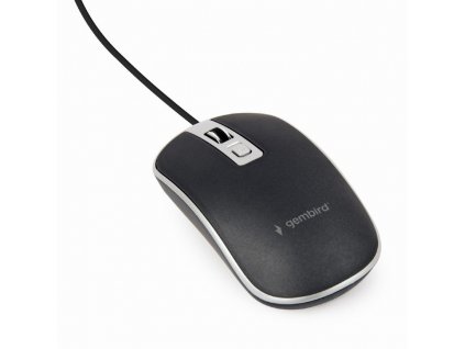 GEMBIRD myš MUS-4B-06-BS, drátová, optická, USB, černá/stříbrná Gembird
