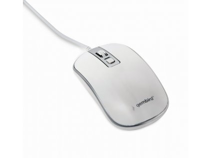 GEMBIRD myš MUS-4B-06-WS, drátová, optická, USB, bílá/stříbrná Gembird