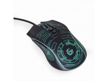 GEMBIRD myš MUSG-RGB-01, podsvícená, 7 tlačítek, černá, 3600DPI,  USB Gembird