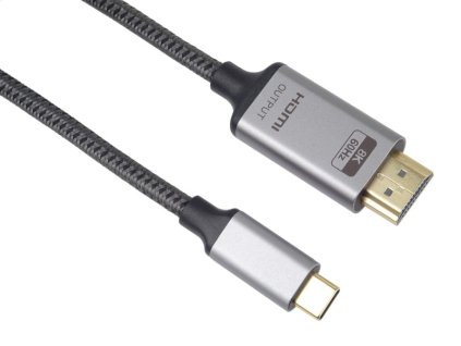 PremiumCord kabel USB-C na HDMI 2m rozlišení obrazu 8K@60Hz,4K@144Hz Aluminium ku31hdmi22