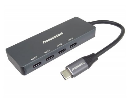 PREMIUMCORD Hub USB-C na 4x USB 3.2 Typ-C, 5G SuperSpeed, Aluminum ku31hub10 PremiumCord