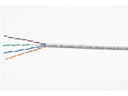 UTP kábel LYNX, Cat6, drôt, LS0H, sivý, 305 m LX-SLD-UTP6-LSZH-GR LYNX CS