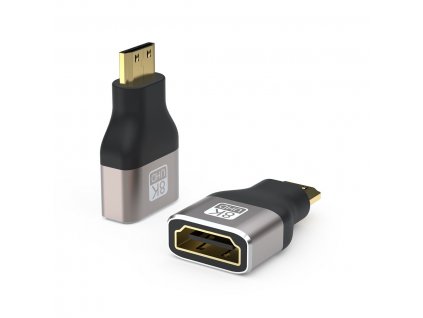 PREMIUMCORD Adapter 8K HDMI Typ A - mini HDMI Typ C, kovová, pozlacená kphdma-43 PremiumCord