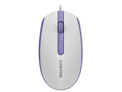 Canyon M-10, prémiová optická myš, USB, 1.000 dpi, 3 tlač, bielo-fialová CNE-CMS10WL
