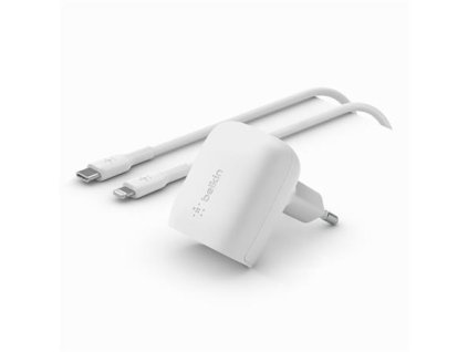 Belkin 20W USB-C Power Delivery PPS nástěnná nabíječka + 1m USB-C na lightning kabel, bílá WCA006vf1MWH-B5