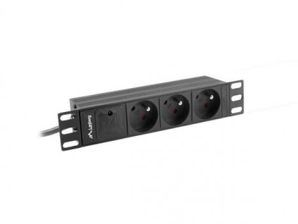 LANBERG POWER DISTRIBUTION UNIT (PDU) 10" LANBERG 1U 16A 2M 3X FRENCH OUTLETS BLACK PDU-03E-0200-BK Lanberg