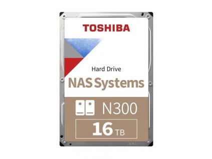 TOSHIBA HDD N300 NAS 16TB, SATA III, 7200 rpm, 512MB cache, 3,5", BULK HDWG31GUZSVA Toshiba