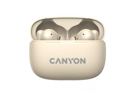 Canyon TWS-10, On Go, 10 ANC, True Wireless Bluetooth slúchadlá do uší, nabíjacia stanica v kazete, béžové CNS-TWS10BG