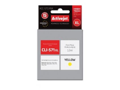 ActiveJet ink Canon CLI-571Y XL new ACC-571YNX 12 ml EXPACJACA0146