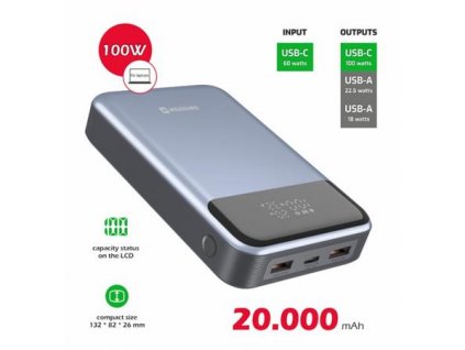 SWISSTEN POWER BANK 20000 mAh 100W POWER DELIVERY PRO NOTEBOOKY 22013932 Swissten