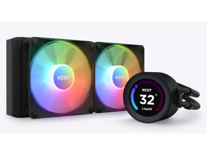 NZXT vodní chladič Kraken 240 ELITE RGB / 2x120mm RGB fan / 4-pin PWM / LCD disp. / 6 let RL-KR24E-B1