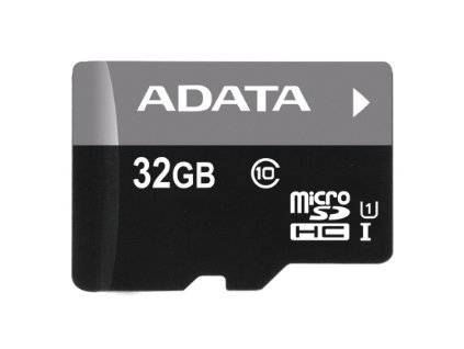 ADATA MicroSDHC karta 32GB UHS-I Class 10 + SD adaptér, Premier AUSDH32GUICL10-RA1