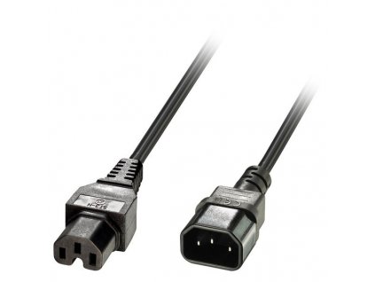 Kábel sieťový 230V predlžovací, C14 - C15, 2m, 1.00mm2, 10A, čierny L30314 CNS Network