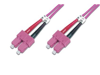 DIGITUS Fiber Optic Patch Cord, SC to SC, Multimode OM4 - 50/125 µ, Duplex, color RAL4003 Length 2m DK-2522-02-4 Digitus