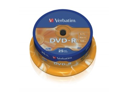 VERBATIM DVD-R(25-Pack)Spindl/MattSlvr/16x/4.7GB 43522 Verbatim
