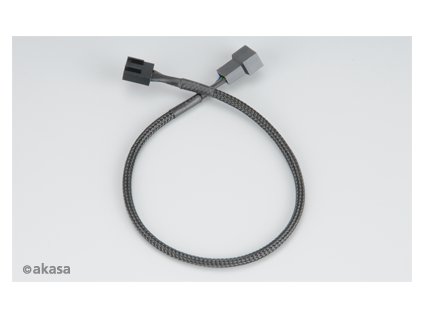 AKASA prodlužovací kabel k PWM ventilátoru, 30cm (4pin pro PWM, 3pin ventilátory) AK-CBFA01-30 Akasa