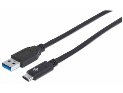 Kábel USB Manhattan, USB 3.1 Gen 2, USB-A samec na USB-C samec, 10 Gb/s, 50 cm, čierna 354639
