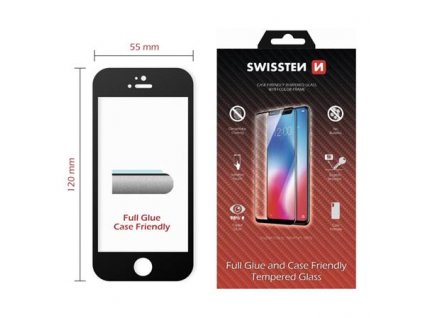 SWISSTEN OCHRANNÉ SKLO CASE FRIENDLY APPLE IPHONE 5/SE 2016 CERNÉ 54501714 Swissten