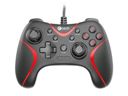 Gamepad C-TECH Theon pro PC/PS3, 2 programovatelná makro tlačítka, 2x analog, X-input, vibrační, 1,8 GP-09 C-Tech