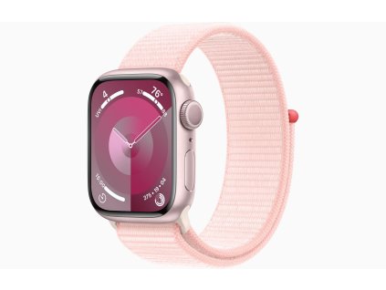 Apple Watch Series 9 GPS 41mm Pink Aluminium Case with Light Pink Sport Loop MR953QC-A
