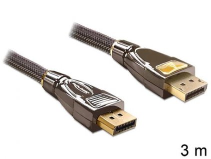 Delock Displayport kabel samec - samec 3 m PREMIUM 82772 DeLock