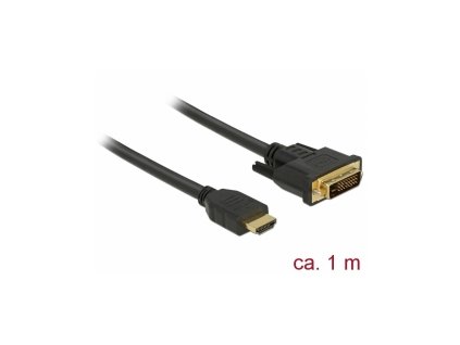 Delock Kabel HDMI na DVI 24+1 obousměrný 1 m 85652 DeLock