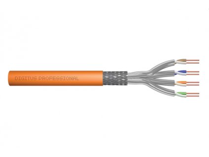 DIGITUS kábel Cat7 S/FTP, drôt, 1200MHz Dca, AWG 23/1, 50m box, oranžový DK-1743-VH-050 Digitus