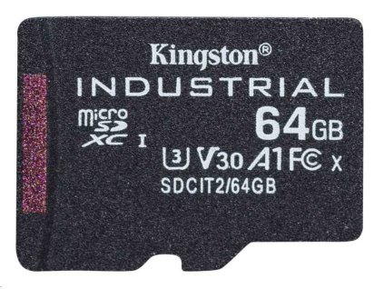 Kingston 64GB microSDXC Industrial C10 A1 pSLC karta v jednom balení SDCIT2-64GBSP