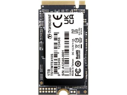 Transcend MTE410S 1TB SSD disk M.2 2242, NVMe PCIe Gen4 x4 5000MB/s R 3500MB/s W TS1TMTE410S