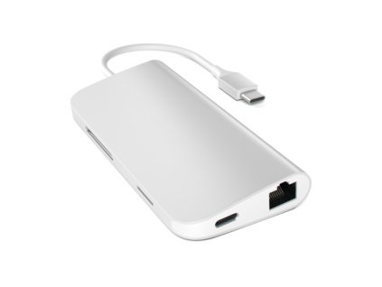 Satechi USB-C Multiport adaptér 4K 8ports - Silver Aluminium ST-TCMAS
