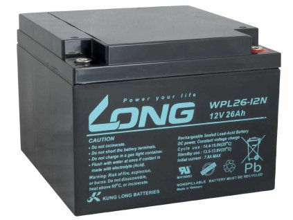 LONG batéria 12V 26Ah M5 LongLife 12 rokov (WPL26-12N) PBLO-12V026-F6AL NoName