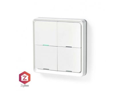 Nedis ZBWS40WT - SmartLife nástěnný vypínač | Zigbee 3.0 | Nástěnný Držák | Android™ / IOS | Plast | Bílá