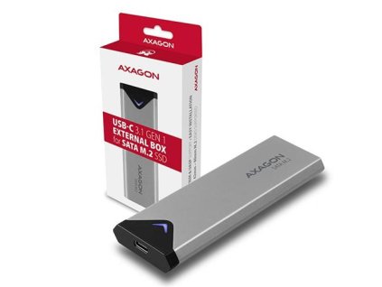 AXAGON EEM2-U3C, USB-C 3.2 Gen 1 - M.2 SATA SSD kovový box, délka 42 až 80 mm Axagon