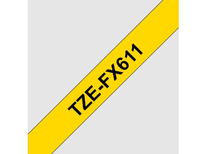 TZE-FX611, žlutá / černá, 6mm TZEFX611 Brother