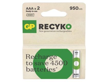 GP AAA ReCyko 950 mAh, nabíjecí, 2 ks 1032122090 GP Batteries