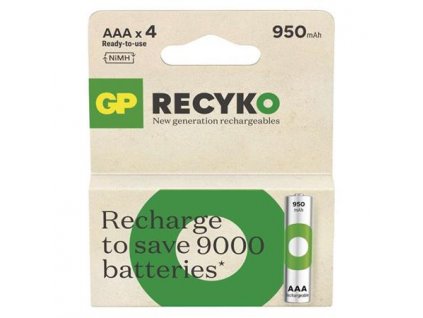 GP AAA ReCyko 950 mAh, nabíjecí (HR03) , 4 ks 1032124090 GP Batteries