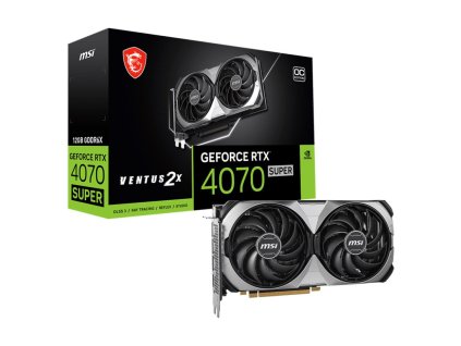 MSI VGA NVIDIA GeForce RTX 4070 SUPER 12G VENTUS 2X OC, RTX 4070 SUPER, 12GB GDDR6X, 3xDP, 1xHDMI